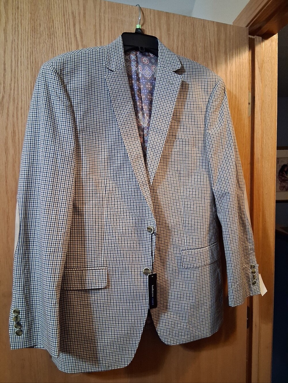 Van Heusen Studio men's modern sport coat blazer Jacjet, Micro Houndstooth 40R